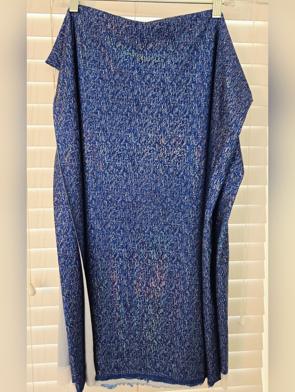 Royal blue iridescent shimmering  fabric 88" X 56" HIGH STRETCH